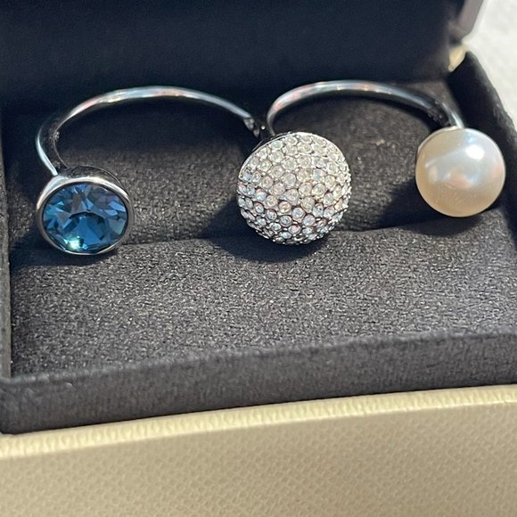 SWAROVSKI FORWARD CRYSTAL DARK BLUE, PEARL & CLR - Picture 1 of 4